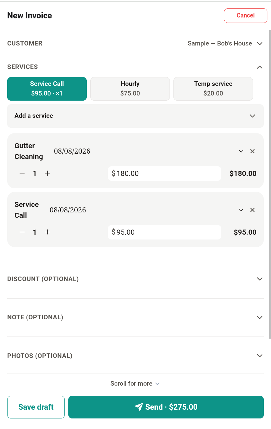 Building the invoice